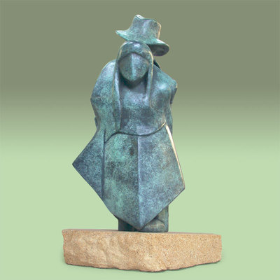 Bronze sculpture - At the back of every good breeze there is a strong wind
