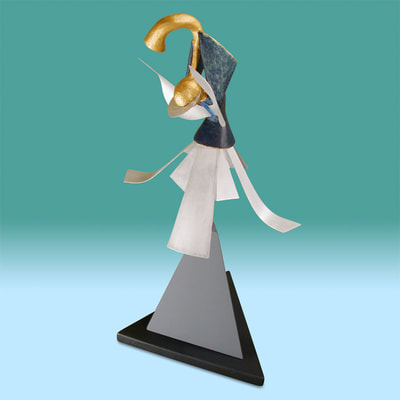 Jubilant Angel - maquette for 6m high sculpture in stainless steel concrete and bronze